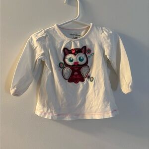 Cherokee Cream Long Sleeve Kids Tee with Owl Design